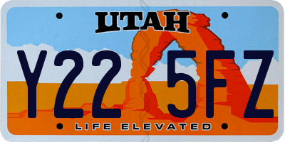 UT license plate Y225FZ
