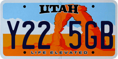 UT license plate Y225GB