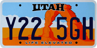 UT license plate Y225GH