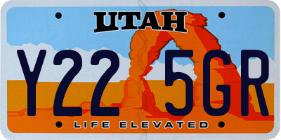 UT license plate Y225GR