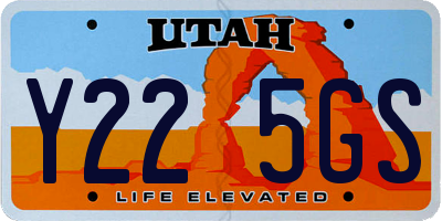 UT license plate Y225GS