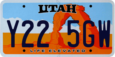 UT license plate Y225GW