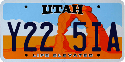 UT license plate Y225IA