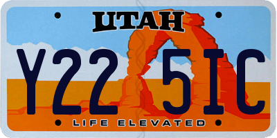 UT license plate Y225IC