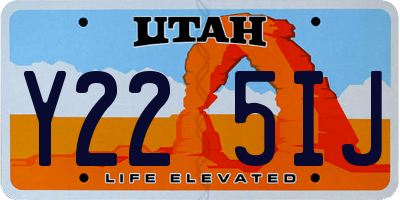UT license plate Y225IJ