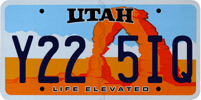 UT license plate Y225IQ