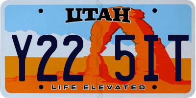 UT license plate Y225IT