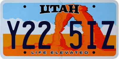 UT license plate Y225IZ