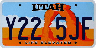UT license plate Y225JF