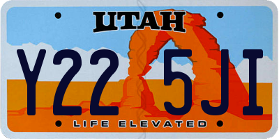 UT license plate Y225JI