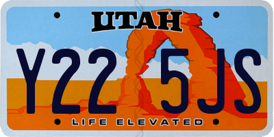UT license plate Y225JS