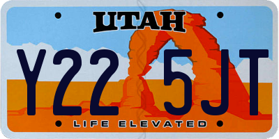 UT license plate Y225JT
