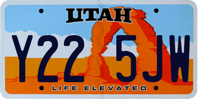 UT license plate Y225JW