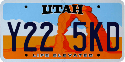 UT license plate Y225KD