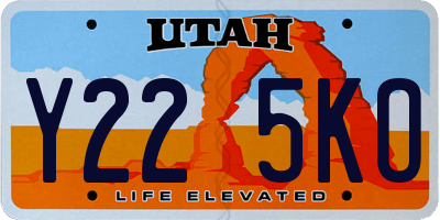 UT license plate Y225KO