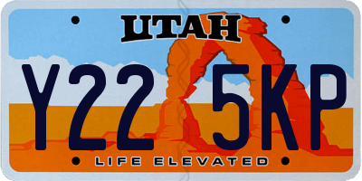UT license plate Y225KP