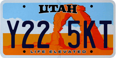 UT license plate Y225KT