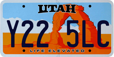UT license plate Y225LC