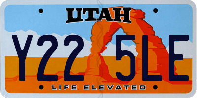 UT license plate Y225LE