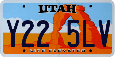 UT license plate Y225LV