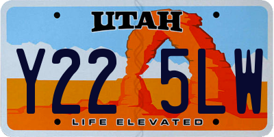 UT license plate Y225LW