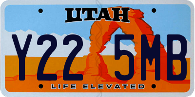 UT license plate Y225MB