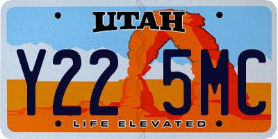 UT license plate Y225MC
