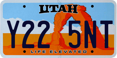UT license plate Y225NT