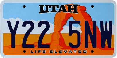 UT license plate Y225NW