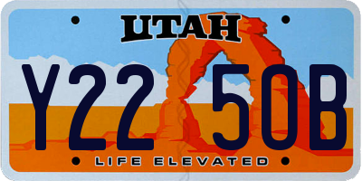 UT license plate Y225OB