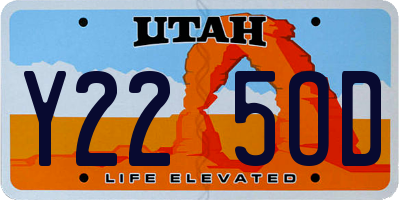 UT license plate Y225OD