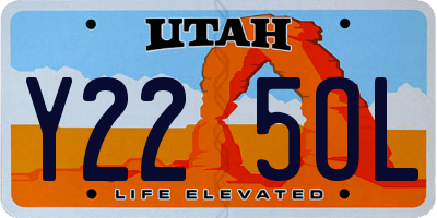 UT license plate Y225OL