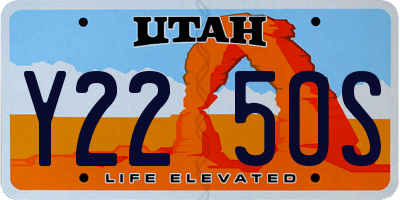 UT license plate Y225OS