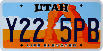 UT license plate Y225PB