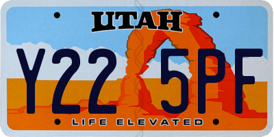 UT license plate Y225PF