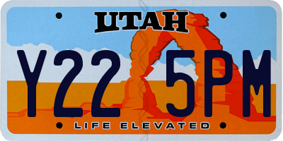 UT license plate Y225PM