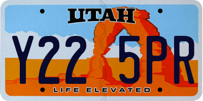 UT license plate Y225PR