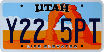 UT license plate Y225PT