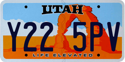 UT license plate Y225PV