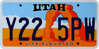 UT license plate Y225PW
