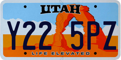 UT license plate Y225PZ