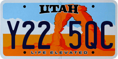 UT license plate Y225QC