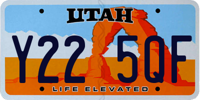 UT license plate Y225QF