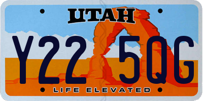 UT license plate Y225QG