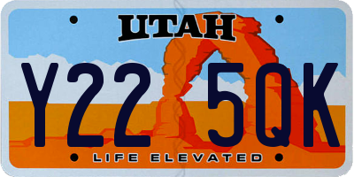UT license plate Y225QK