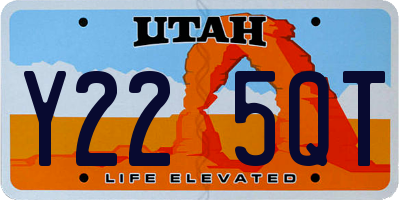 UT license plate Y225QT