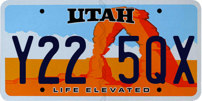 UT license plate Y225QX