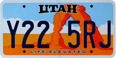 UT license plate Y225RJ