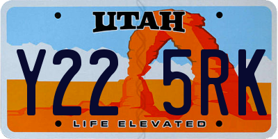 UT license plate Y225RK