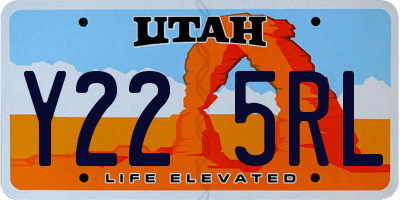 UT license plate Y225RL